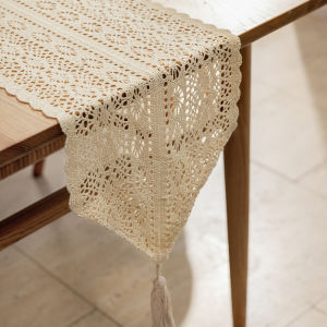 Rustic Lace Table Flag Handmade Cotton Crochet