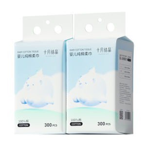 SHI YUE JIE JING | Baby Wet & Dry Cotton Towels 100 Percent Cotton 300 Sheets