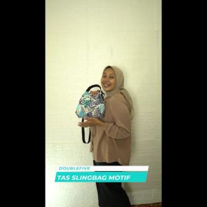 TAS WANITA TAS SLING BAG KANVAS MOTIF TAS SELEMPANG Size 20 x 7 x 21 TERBARU 2022