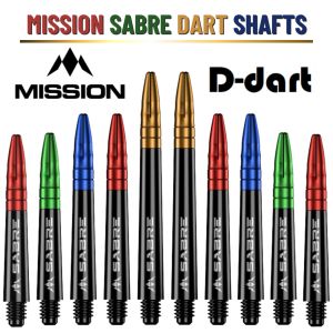 MISSION DART SHAFTS - BLACK SABRE DART SHAFT/STEM FOR SOFT TIP AND STEEL TIP DART 1 SET/3 SHAFTS