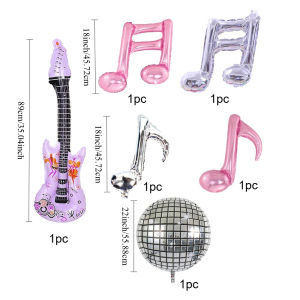 6 Chiếc Đàn Guitar Màu Tím Hương Disco Bộ Bóng Chủ Đề Âm Nhạc Cho Tiệc Lễ Hội Chụp Ảnh Tiếp Liệu Thanh Trang Trí