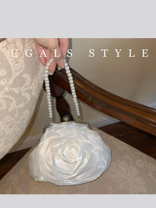UGALS | Chinese Style Rose Pattern Silk Handbag