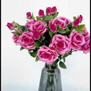 Artificial Flowers Big Silk Roses Home Room Table Vase Outdoor Garden Yard Wedding Bridal Bouquet Table Decora Diy Gift Festival