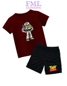 Setelan Kaos Anak-Anak Gambar Toy Story Buzz (usia 2-10 Tahun) Katun PE