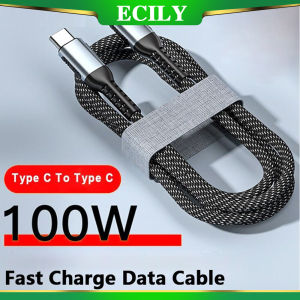 Ecily 240W Cáp sạc nhanh braids PD Cáp dữ liệu 100W 5A USB C để USB C Cáp sạc nhanh i-pad Pro Macbook Xiaomi Huawei Samsung sạc dữ liệu loại USB C Cáp