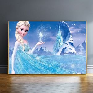 Canvas Painting Disney Movie Frozen Anna Elsa Princess For Kids Bedroom Wall Art Cartoon Poster Pictures For Home Decor