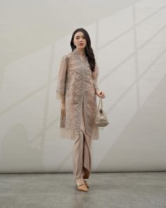 Kebaya Coklat - Setelan Kebaya Wanita - Kebaya Wisuda - Kebaya Premium - Kebaya Modern - Set Kebaya Wanita