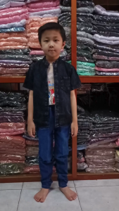 TopOne88 Baju Kemeja Jeans LENGAN PENDEK Anak Laki Bahan DENIM 65 Onz Usia 6-12 Tahun SNOW WASH