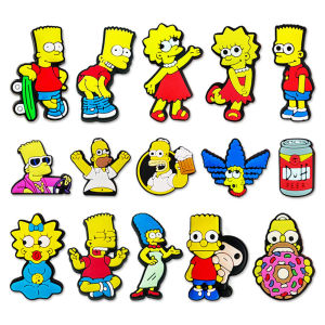hot toys | Phụ Kiện Giày PVC Hoạt Hình Wacky Simpson Anime Series 15-100 Chiếc Phù Hợp Với Giày Lỗ Và Túi Đi Biển