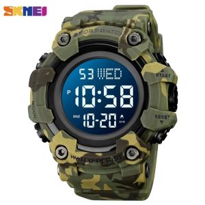 SKMEI Large Dial Stopwatch Sport Watches Mens LED Light Digital Wristwatches 5Bar Waterproof Countdown Clock reloj hombre