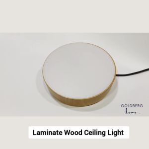 Goldberg Home Laminate Full Wood LED Ceiling Light - Daylight Warm White 3Tone - 24W 36W 23/30/40CM Ultra-Thin Nordic Design