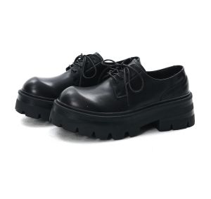 British Style Derby Shoes Mens Thick Bottom Heightening 7cm Casual Leather round Head Commuting Versatile Japanese Style Big Head Trendy Shoes