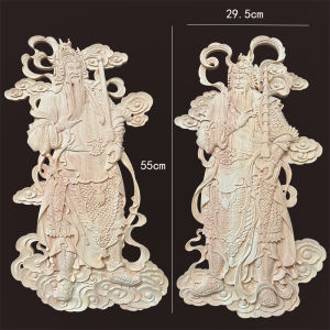 ประตูเทพปกรณ์ไม้แกะสลักด้วยมือ ประตูเทพปกรณ์ขนาดใหญ่ ตกแต่งสไตล์จีนโบราณ สำหรับบ้านและสวน วัสดุไม้ยาง