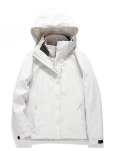 Mens Outdoor Waterproof Windproof Three-in-One Detachable Skiing Jacket Autumn Winter Tibet Snowboarding Outerwear Two-Piece Set