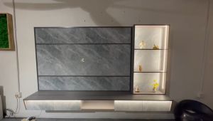 EUREKA 9.5ft Wall TV Cabinet Hung Media Modern Drawer Marble Wood / Kabinet Dinding A2B1B2C2/A5B3B4C4