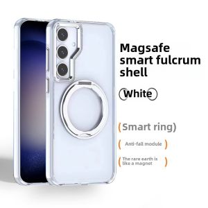 Samsung S24 Ultra Magnetic Absorption Phone Case Original Transparent Protective Cover 360° Rotation Stand Anti-Fall Full Lens Protection
