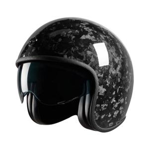 ALIEN SNAIL | หมวกกันน็อคคาร์บอนไฟเบอร์สไตล์ย้อนยุคสำหรับขี่มอเตอร์ไซค์ฮาร์ลีย์ ฤดูร้อน ครึ่งใบ สำหรับผู้ชายและผู้หญิง หมวกกันน็อคแบบลำลอง