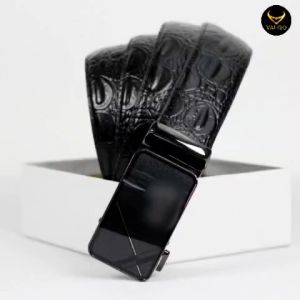 [VALQO] RELIO BY Hitam Big Size 150 CM Ikat Pinggang Coklat Sabuk kulit Sapi Motif Buaya Gesper Premium Sabuk Pria Laki Besar Gemuk