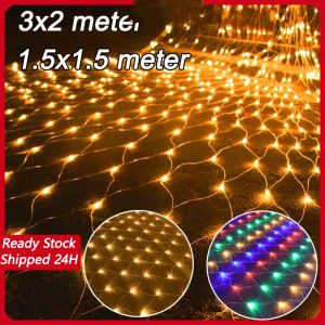Led Curtain Net String ramadan decorations Christmas Lights Outdoor LED Net Mesh Fairy Light Garland Window Curtain Christmas Decorations for Home Fairy Light Wedding Deepavali Light Diwali  Fairy String Light Net Mesh Curtain Lights Waterproof lampu