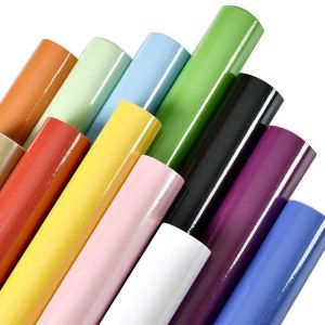 White DIY PVC Self-Adhesive Wallpaper Old Furniture Decoration Sticker Kitchen Cabinet Moisture-proof Waterproof Wallpape