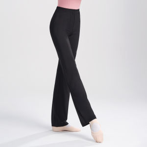 daydance | Women Girls Dance Pants Nylon Ballet Straight Trousers Teen High Waist Gymnastics Pant Black Fitness Body Training Pants