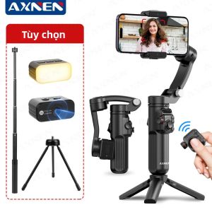 AXNEN M02 Bộ Ổn Định Điện Thoại Cầm Tay Có Thể Gập Lại 3 Trục Với Điều Khiển Từ Xa Có Thể Tháo Rời Theo Dõi Khuôn Mặt AI Cho Điện Thoại Thông Minh iPhone Và Android