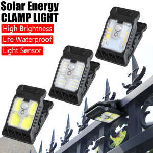 Portable LED Solar Clip Lamp Intelligent Sensing Solar Lamp Outdoor Courtyard Fence Clip Lamp Easy to install Night Lighting