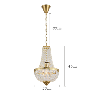 Vintage Crystal Chandelier Industrial Style Lustre Pendant Lamp Dining Living Room Bedroom Decoration Pendant Light No Bulb