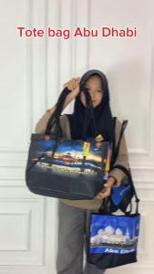 Tas tote bag ABU DHABI / DUBAI tas oleh-oleh 6 motif siap kirim
