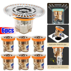 6Pcs Gravity-Induction Floor Drain-Core Toilet Deodorant Anti-Odor No Smell Bathroom Toilet Sewer Shower Drain for Kitchen