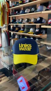 LINKSWEAR Topi Jaring Pria Trucker Hat Jaring Pria Dewasa Yellow Navy LTT103