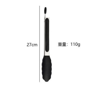 High-Temperature Resistant Silicone BBQ Clamp Stainless Steel Bread Clamp Kitchen Anti-Scalding Baking Clamp Long Handle Grill Clamp