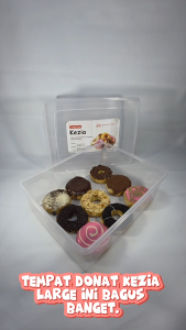 1 pcs Tempat donat tinggi / tempat donat KEZIA Large / kotak roti / tempat roti / tempat makanan (KEZIA LARGE TINGGI)