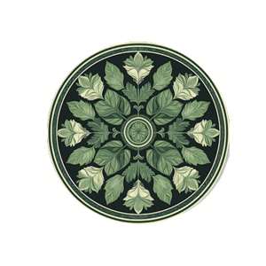 2D Elegant Green Leaf-shaped Mandolin Flower Wooden Coaster Set For Dining Table And Coffee Table Decorative Art Coaster