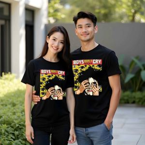 T-Shirt Kaos Musik Band Distro Keren BOYS DONT CRY The cure Bahan 24s