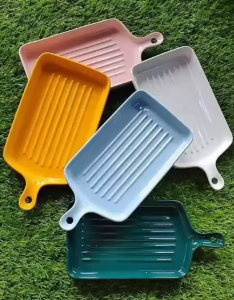 K5630 陶瓷长方形手柄西餐烤盘 Ceramic rectangular handle Western-style baking pan (1 set of 2 pieces)