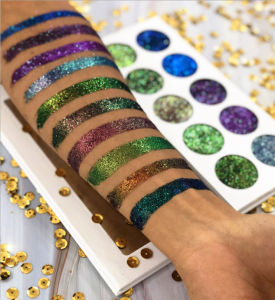 Neza Waterproof Sequins Flash Eyeshadow Plate 10 Color Shimmer Longlasting Suit Optical Chameleon Diamond Glitter Color Eye Shadow Set Christmas Gifts For Girls Women Professional Eye Makeup