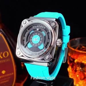 PLAYBOY Watch For Men Waterproof Original 2025 Waterproof Silicone Strap Sport Cool Brand Fashion Quartz Mens Wrist Watches with box