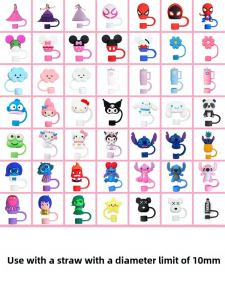 Hot Selling 10mm Soft Silicone Straw Cap Protective Cover Stanley Water Cup DIY Decoration Dustproof