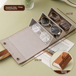 CHUSHE | Portable Anti-Pressure Multi-Grid Folding Glasses Case