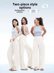HIPPIE MISS | Boho Girl White Linen Casual Pants for Pear Shape