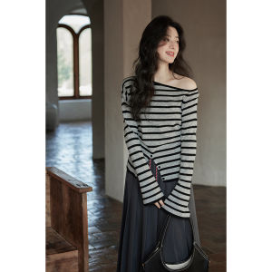 seemon | Quần Áo Knitwear Sọc Thời Trang cho Phụ Nữ Bé Nhỏ