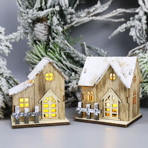Lighted Christmas Village Houses Winter Scene Village Houses with Figurines for Christmas Holiday Decor