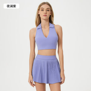 Elastic Fitness Sports Bra with Chest Pad Collared Backless Womens Underwear for Yoga Pilates Outdoor Wear Summer Autumn Spring