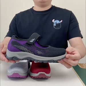 Women Fashion Flat Shoes: Black Rubber & Breathable Mesh Slip-On Options