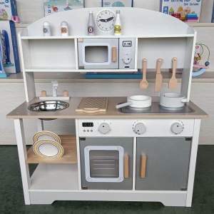 White Wooden Japanese Kitchen Pretend Play toy for kids