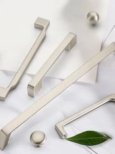 Modern Simple Silver Cabinet Handle Kitchen Drawer Handle Cabinet Door Handle Zinc Alloy Cabinet Handle