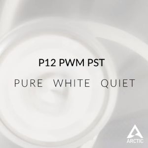 Arctic P12 PWM PC CASING Fan in BLACK & White P12 PWM PST BLK & White Arctic 14CM P14 PWM BLK P14 PWM PST Pressure-optimised
