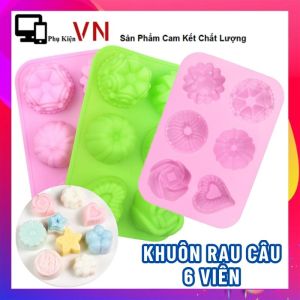 Khuôn Rau Câu Khuôn Tạo Hình Pudding  Khay Làm Đá 6 Ô  khuôn đổ rau câu thạch hoa quả hình cute  khay làm đá viên khay đá silicon dẻo