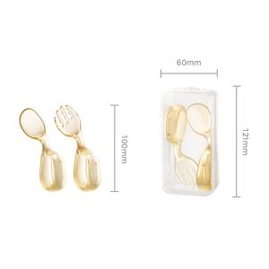 Bc Babycare Learning to Eat PPSU Tilt Head Fork Spoon Baby Learning to Eat Training Fork Spoon Baby Children Learning to Eat Tableware